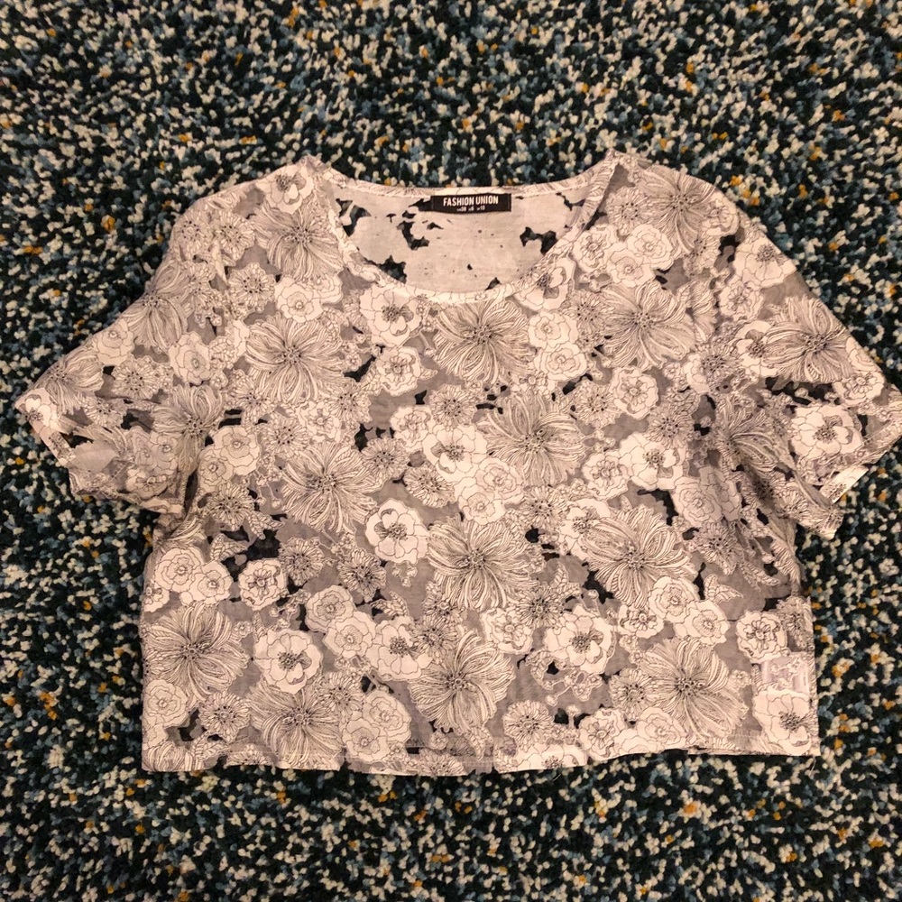 Black and white, 3D print crop top